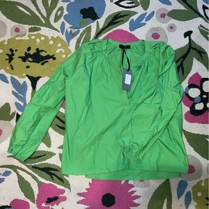Chepe Italy Women's Lime Green Balloon Sleeves Oversized Orlando Blouse S NWT